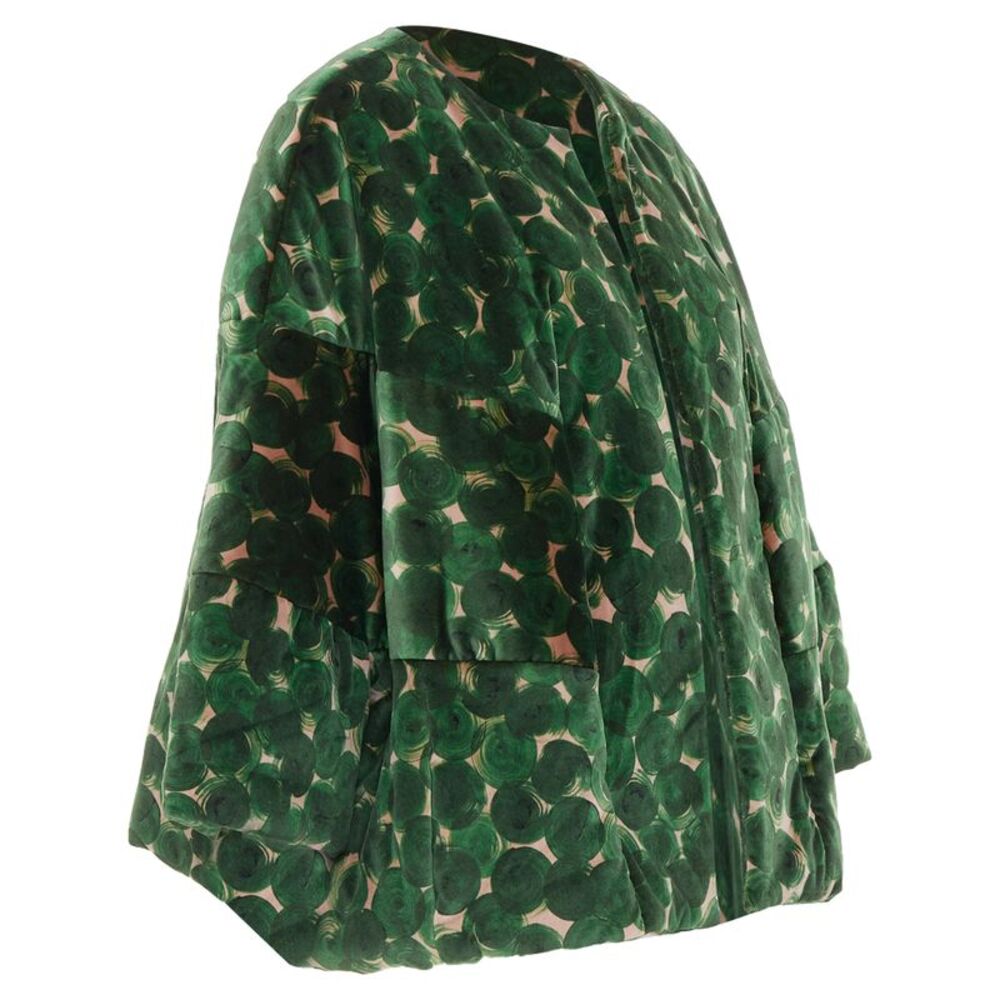 Dries Van Noten Violini Abstract Print velvet cocoon jacket